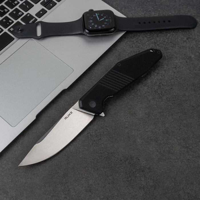 Нож складной Ruike D191-B, (9.2 см) 8Cr13Mov / G10 + steel 420 черный (D191-B)