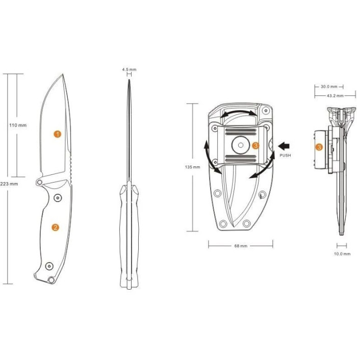Нож Ruike Jager F118-G, (11 см) 14C28N / G10 зеленый (F118-G)