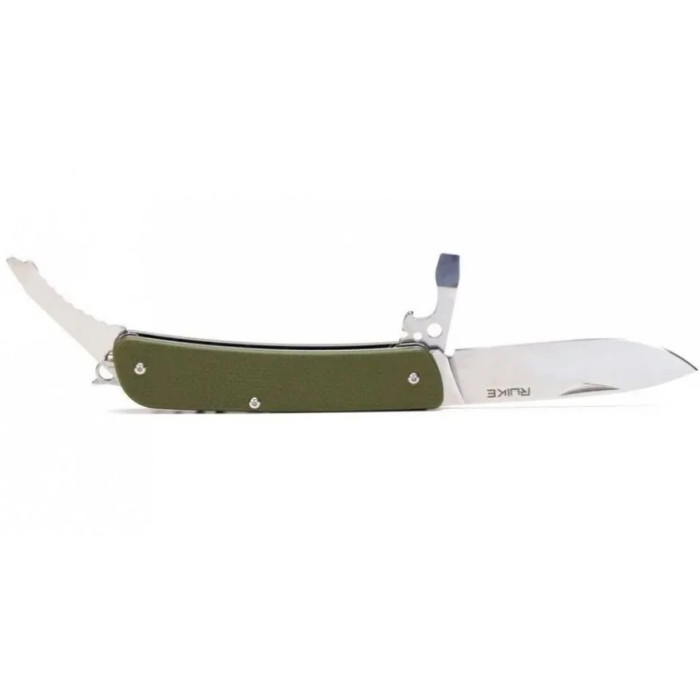 Ніж багатофункціональний Ruike Criterion L21, (8.5 см) 12C27 / G10 зелений, 12 інстр (L21-G)