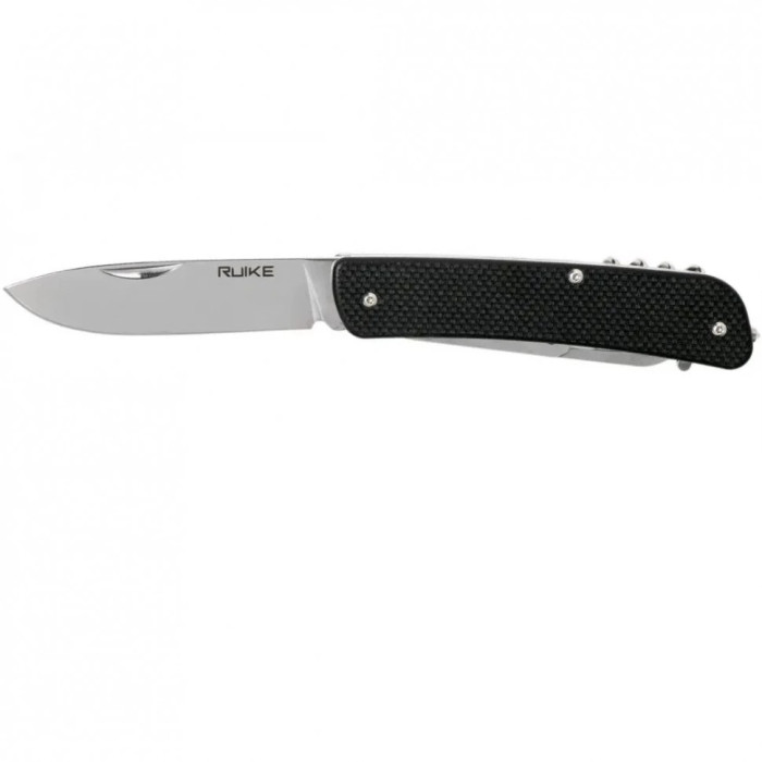 Ніж багатофункціональний Ruike Criterion L31, (8.5 см) 12C27 / G10 чорний, 18 інстр. (L31-B)
