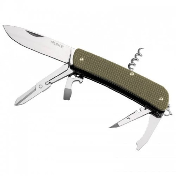 Нож многофункциональный Ruike Criterion L31, (8.5 см) 12C27 / G10 зеленый, 18 инстр. (L31-G)