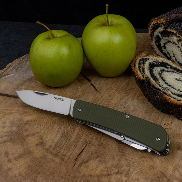 Нож многофункциональный Ruike Criterion L31, (8.5 см) 12C27 / G10 зеленый, 18 инстр. (L31-G)