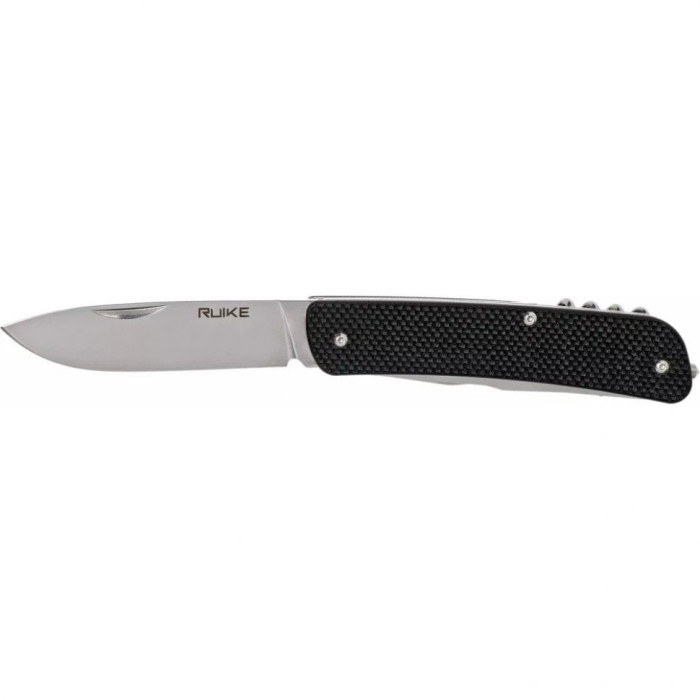 Ніж багатофункціональний Ruike Criterion L32, (8.5 см) 12C27 / G10 чорний, 13 інстр. (L32-B)