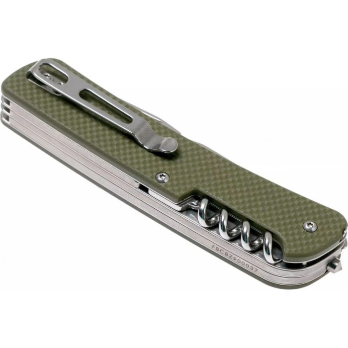 Нож многофункциональный Ruike Criterion L32, (8.5 см) 12C27 / G10 зеленый, 13 инстр. (L32-G)