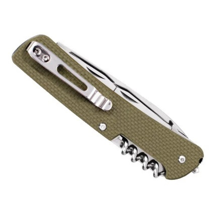 Нож многофункциональный Ruike Criterion L32, (8.5 см) 12C27 / G10 зеленый, 13 инстр. (L32-G)