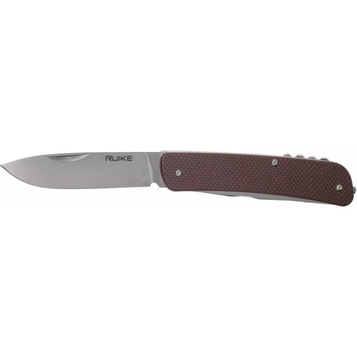 Нож многофункциональный Ruike Criterion L32, (8.5 см) 12C27 / G10 коричневый, 13 инстр. (L32-N)