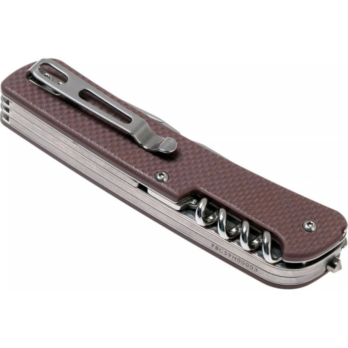 Нож многофункциональный Ruike Criterion L32, (8.5 см) 12C27 / G10 коричневый, 13 инстр. (L32-N)