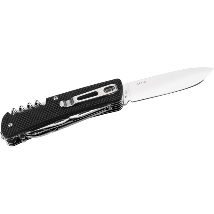 Нож многофункциональный Ruike Criterion L41, (8.5 см) 12C27 / G10 черный, 22 инстр. (L41-B)
