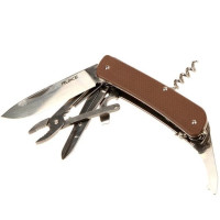 Нож многофункциональный Ruike Criterion L41, (8.5 см) 12C27 / G10 коричневый, 22 инстр. (L41-N)