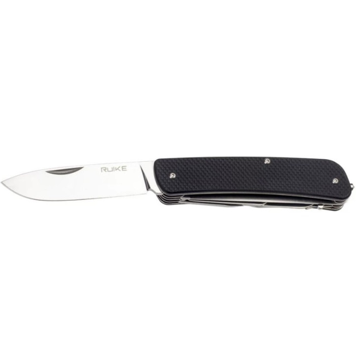 Ніж багатофункціональний Ruike Criterion L42, (8.5 см) 12C27 / G10 чорний, 19 інстр. (L42-B)