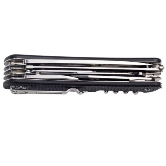 Ніж багатофункціональний Ruike Criterion L42, (8.5 см) 12C27 / G10 чорний, 19 інстр. (L42-B)