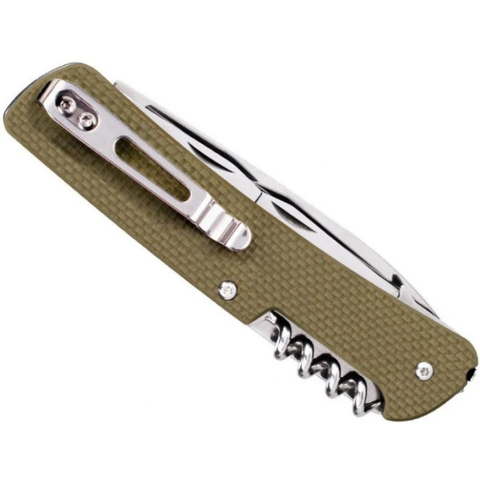 Нож многофункциональный Ruike Criterion L42, (8.5 см) 12C27 / G10 зеленый, 19 инстр. (L42-G)