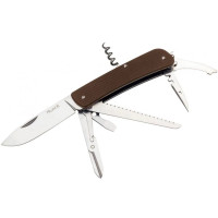 Нож многофункциональный Ruike Criterion L42, (8.5 см) 12C27 / G10 коричневый, 19 инстр. (L42-N)