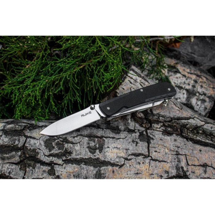 Ніж багатофункціональний Ruike Criterion L51, (8.5 см) 12C27 / G10 чорний, 23 інстр. (L51-B)