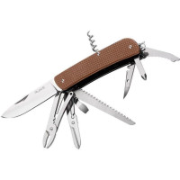 Нож многофункциональный Ruike Criterion L51, (8.5 см) 12C27 / G10 коричневый, 23 инстр. (L51-N)
