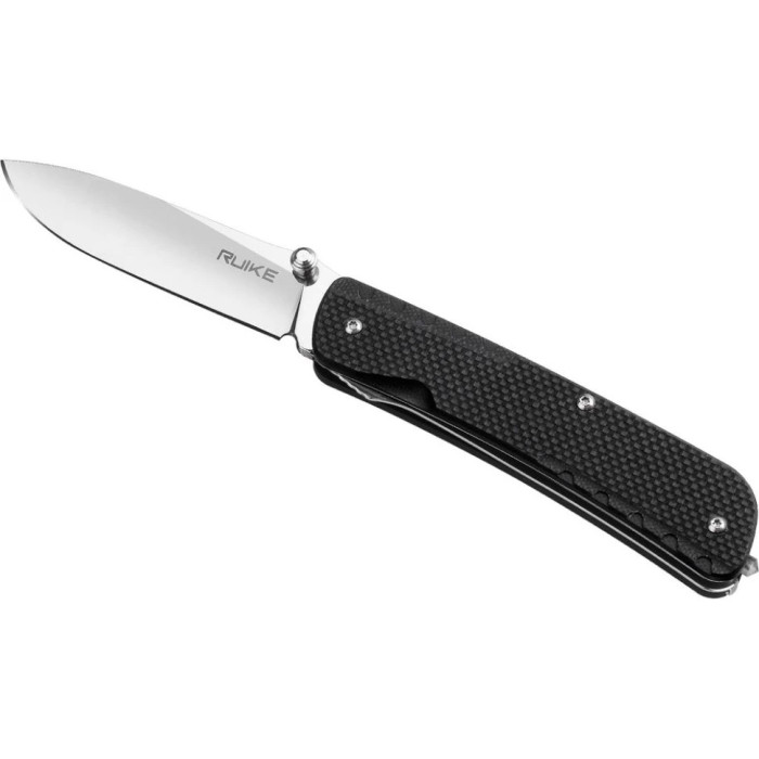 Нож многофункциональный Ruike Trekker LD11-B, (8.5 см) 12C27 / G10 черный, 3 инстр. (LD11-B)