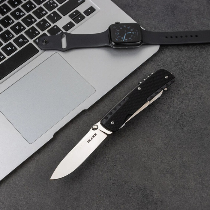 Нож многофункциональный Ruike Trekker LD11-B, (8.5 см) 12C27 / G10 черный, 3 инстр. (LD11-B)