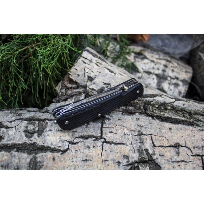 Нож многофункциональный Ruike Trekker LD21-B, (8.5 см) 12C27 / G10 черный, 12 инстр. (LD21-B)