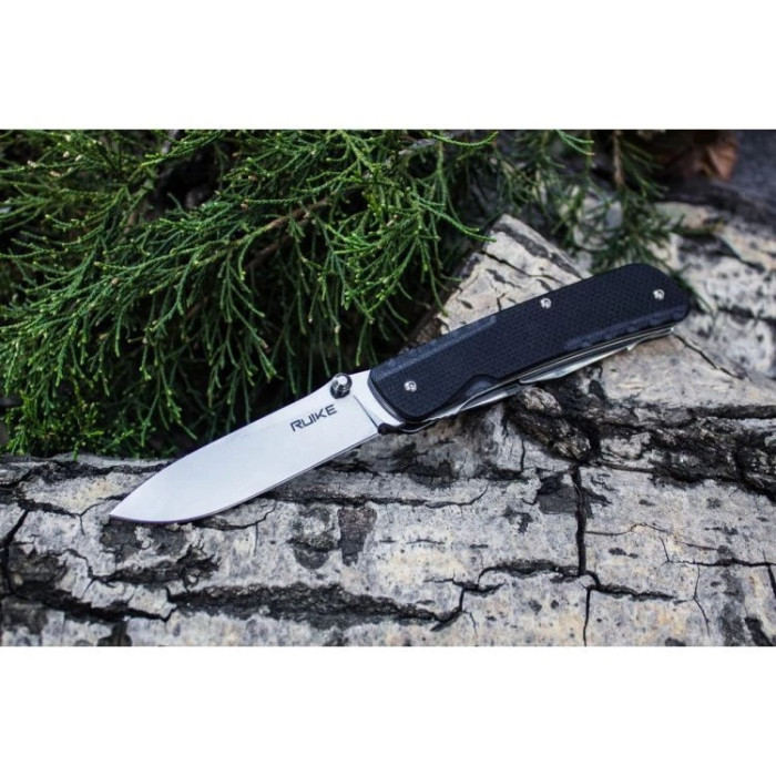 Нож многофункциональный Ruike Trekker LD21-B, (8.5 см) 12C27 / G10 черный, 12 инстр. (LD21-B)