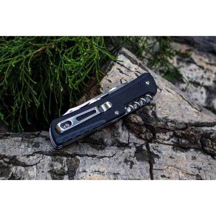 Нож многофункциональный Ruike Trekker LD21-B, (8.5 см) 12C27 / G10 черный, 12 инстр. (LD21-B)
