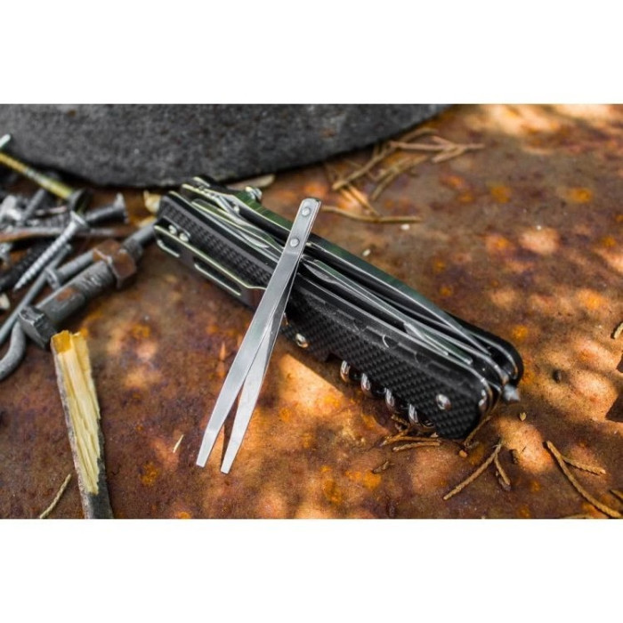 Нож многофункциональный Ruike Trekker LD21-B, (8.5 см) 12C27 / G10 черный, 12 инстр. (LD21-B)