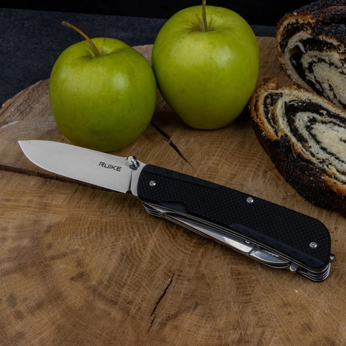 Нож многофункциональный Ruike Trekker LD41-B, (8.5 см) 12C27 / G10 черный, 22 инстр. (LD41-B)