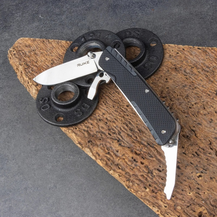 Нож многофункциональный Ruike Trekker LD41-B, (8.5 см) 12C27 / G10 черный, 22 инстр. (LD41-B)