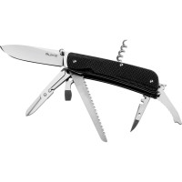 Ніж багатофункціональний Ruike Trekker LD42-B, (8.5 см) 12C27 / G10 чорний, 19 інстр. (LD42-B)