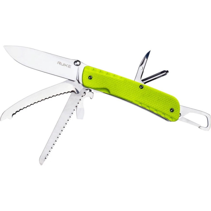 Ніж багатофункціональний Ruike LD43, (8.5 см) 12C27 / G10 зелений, 15 інстр. (LD43)