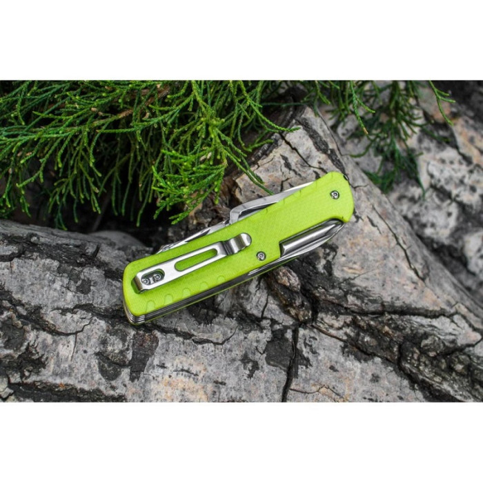 Ніж багатофункціональний Ruike LD43, (8.5 см) 12C27 / G10 зелений, 15 інстр. (LD43)