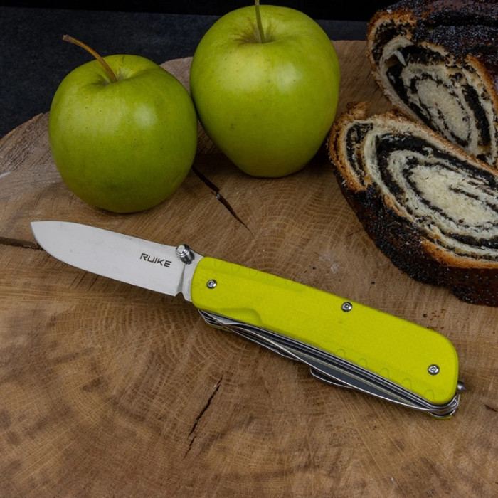 Ніж багатофункціональний Ruike LD43, (8.5 см) 12C27 / G10 зелений, 15 інстр. (LD43)