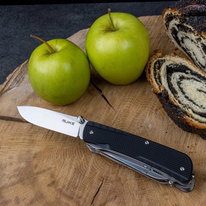 Нож многофункциональный Ruike Trekker LD51-B, (8.5 см) 12C27 / G10 черный, 23 инстр. (LD51-B)