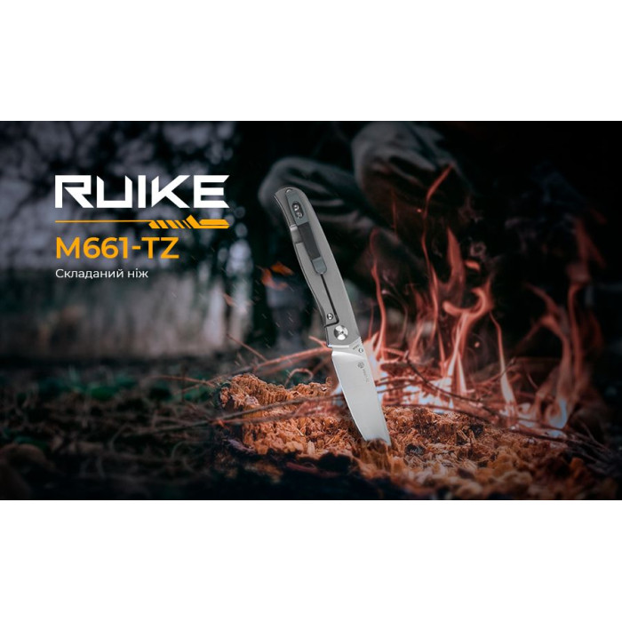 Ніж складаний Ruike M661-TZ, (7.4 см) steel 154СМ / G10 чорний (M661-TZ)