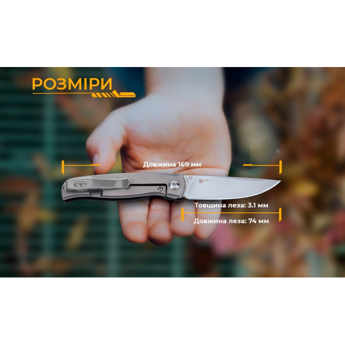 Ніж складаний Ruike M661-TZ, (7.4 см) steel 154СМ / G10 чорний (M661-TZ)