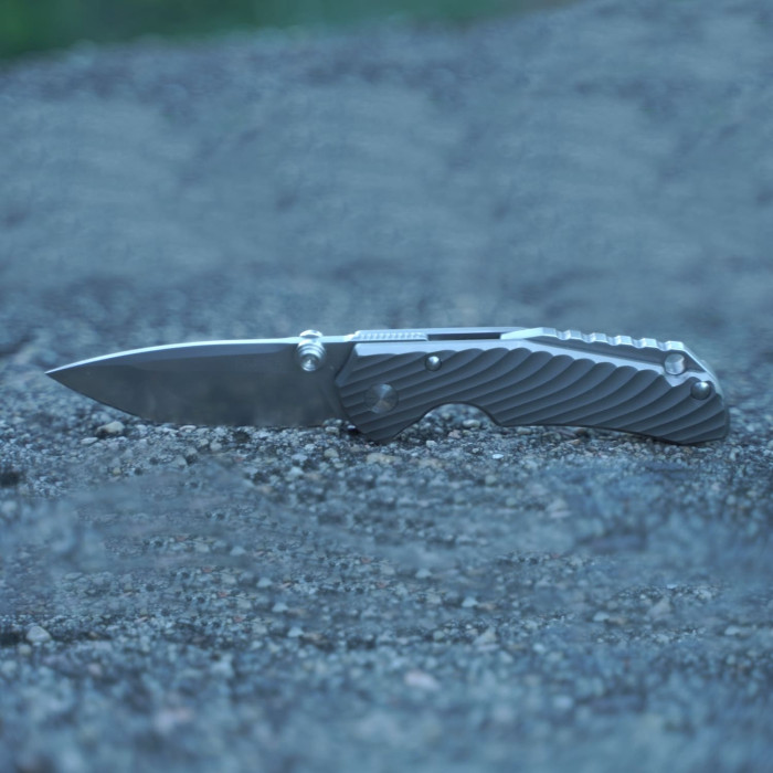 Нож складной Ruike M671-TZ, (7 см) steel 154СМ / TC4 (титан) серый (M671-TZ)