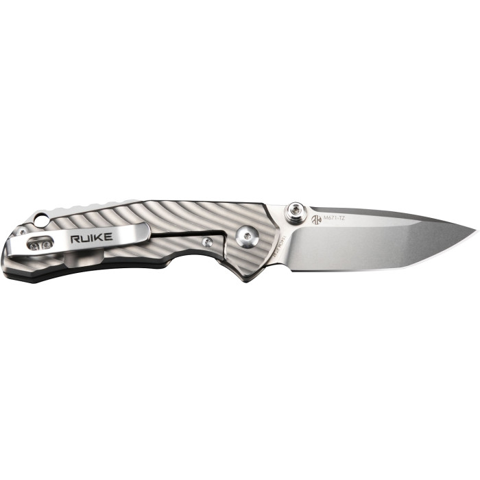 Нож складной Ruike M671-TZ, (7 см) steel 154СМ / TC4 (титан) серый (M671-TZ)