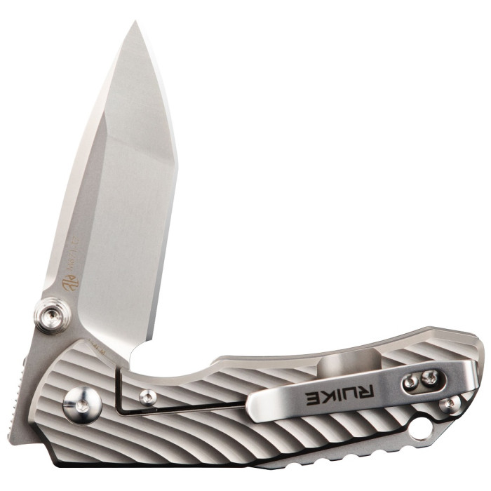 Нож складной Ruike M671-TZ, (7 см) steel 154СМ / TC4 (титан) серый (M671-TZ)