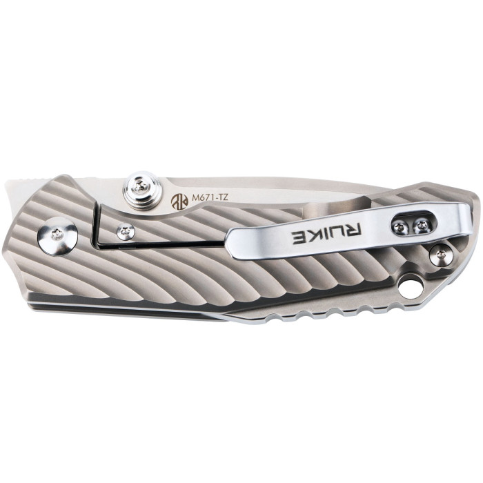 Нож складной Ruike M671-TZ, (7 см) steel 154СМ / TC4 (титан) серый (M671-TZ)