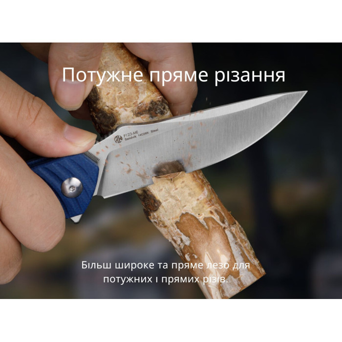 Ніж складаний Ruike P123-ME, (9.2 см) 14C28N / мікарта синій (P123-ME)