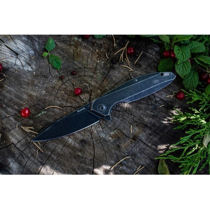 Нож складной Ruike P128-SB, (9.3 см) 14C28N / 3cr14n черный (P128-SB)