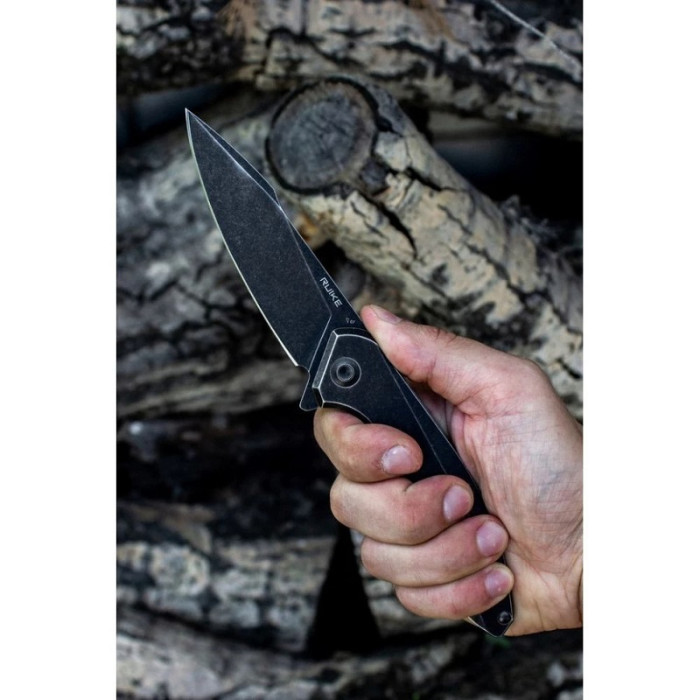 Нож складной Ruike P128-SB, (9.3 см) 14C28N / 3cr14n черный (P128-SB)