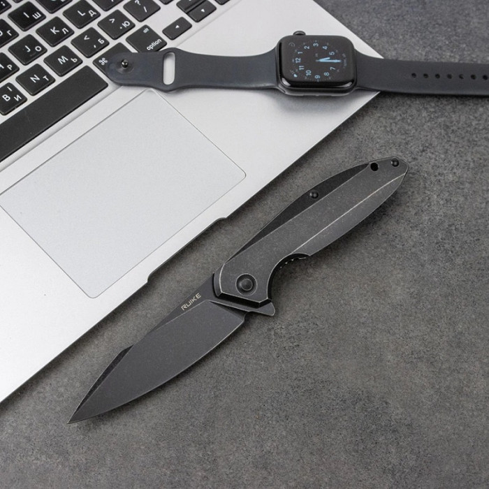 Нож складной Ruike P128-SB, (9.3 см) 14C28N / 3cr14n черный (P128-SB)