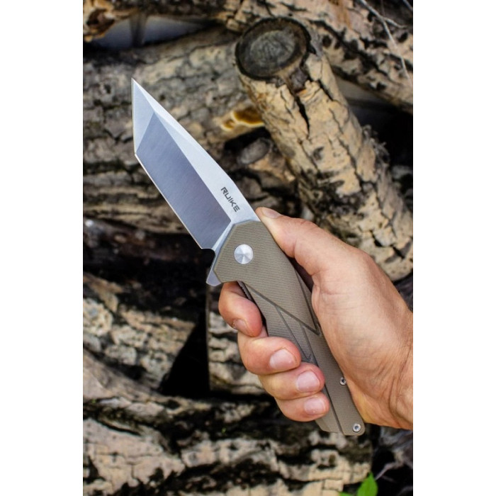 Ніж складаний Ruike P138-W, (9 см) 14C28N / G10 бежевий (P138-W)
