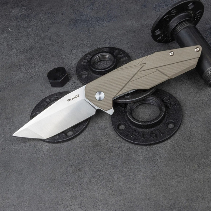 Ніж складаний Ruike P138-W, (9 см) 14C28N / G10 бежевий (P138-W)