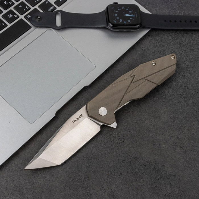 Ніж складаний Ruike P138-W, (9 см) 14C28N / G10 бежевий (P138-W)