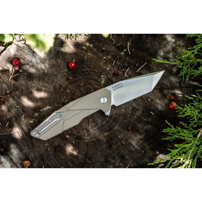 Ніж складаний Ruike P138-W, (9 см) 14C28N / G10 бежевий (P138-W)