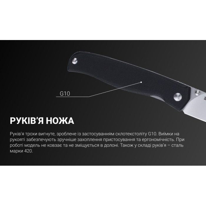 Ніж складаний Ruike P662-B, (7.4 см) 14C28N / G10 чорний (P662-B)