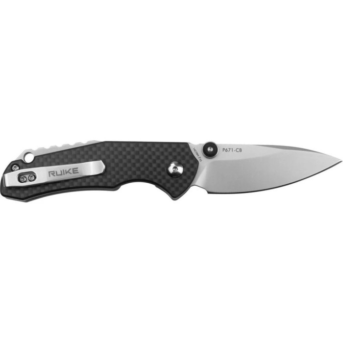 Нож складной Ruike P671-CB, (7 см) 14C28N / G10&carbon fiber черный (P671-CB)