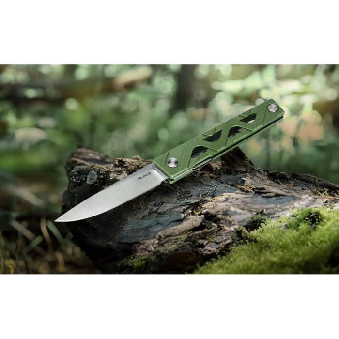 Ніж складаний Ruike P878-AG, (8.7 см) 14C28N / 6063Aluminum зелений (P878-AG)
