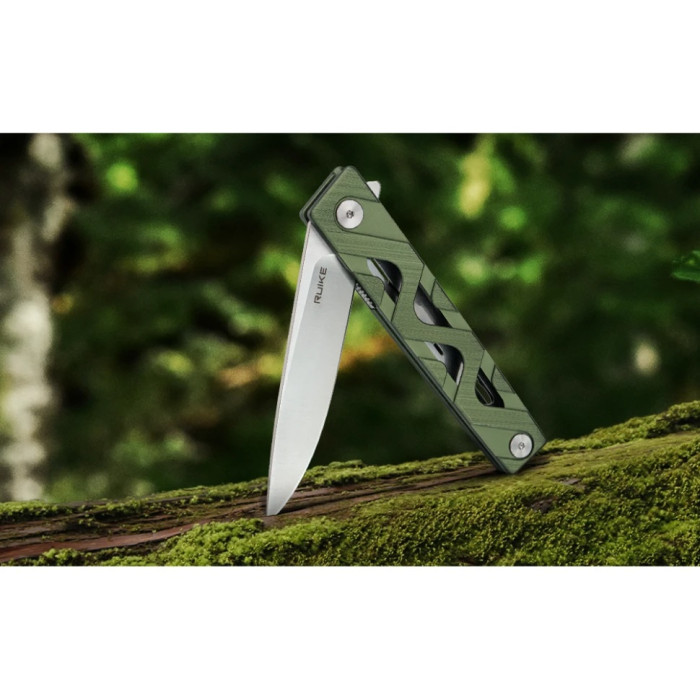 Ніж складаний Ruike P878-AG, (8.7 см) 14C28N / 6063Aluminum зелений (P878-AG)